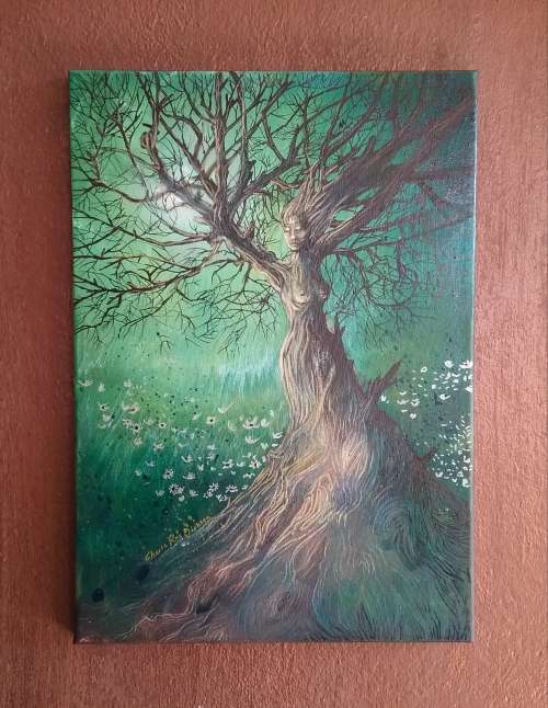 FREE COURIER - `ILLUMINATION - Tree of Life` Painting by Cherie Roe Dirksen - 29cm x 42cm x 2cm