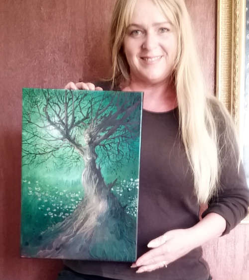 FREE COURIER - `ILLUMINATION - Tree of Life` Painting by Cherie Roe Dirksen - 29cm x 42cm x 2cm