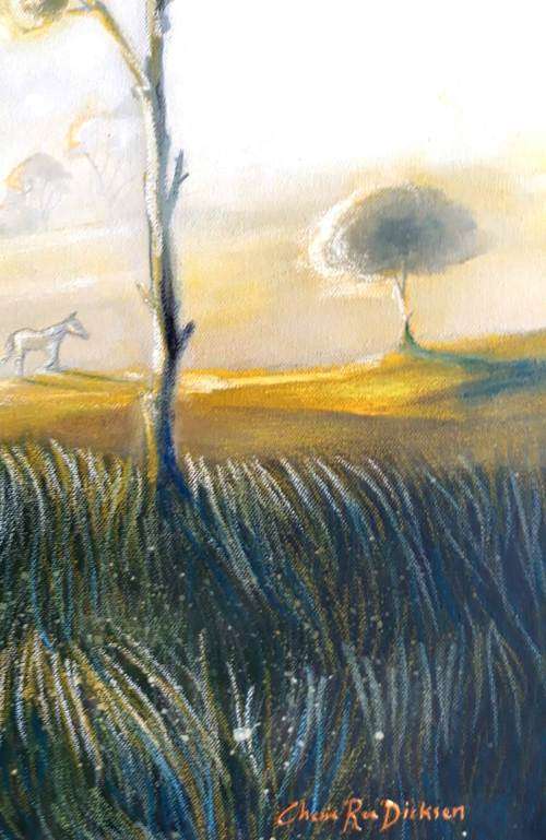 ART COLLECTORS PIECE -- Original Triptych HORSE Landscape Painting by SA Artist, Cherie Roe Dirksen