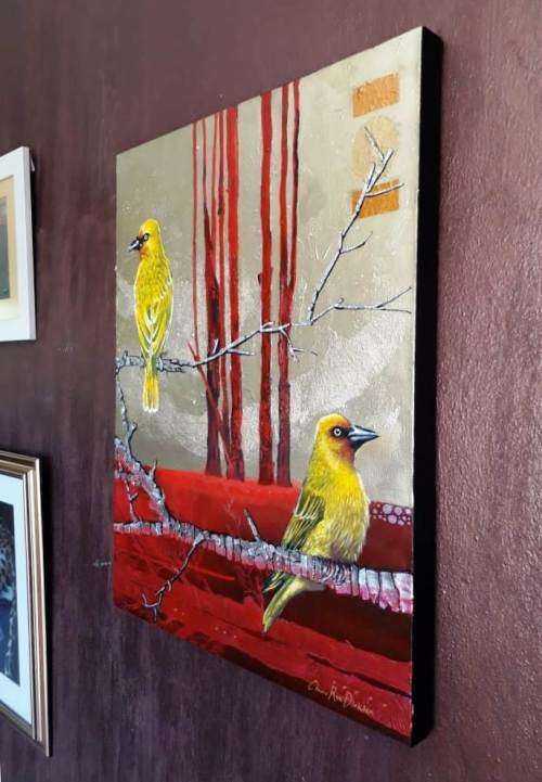 `DREAM WEAVERS` Large Original Painting on Boxed Canvas by Cherie Roe Dirksen - Bird Wall Art
