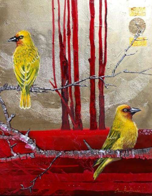 `DREAM WEAVERS` Large Original Painting on Boxed Canvas by Cherie Roe Dirksen - Bird Wall Art