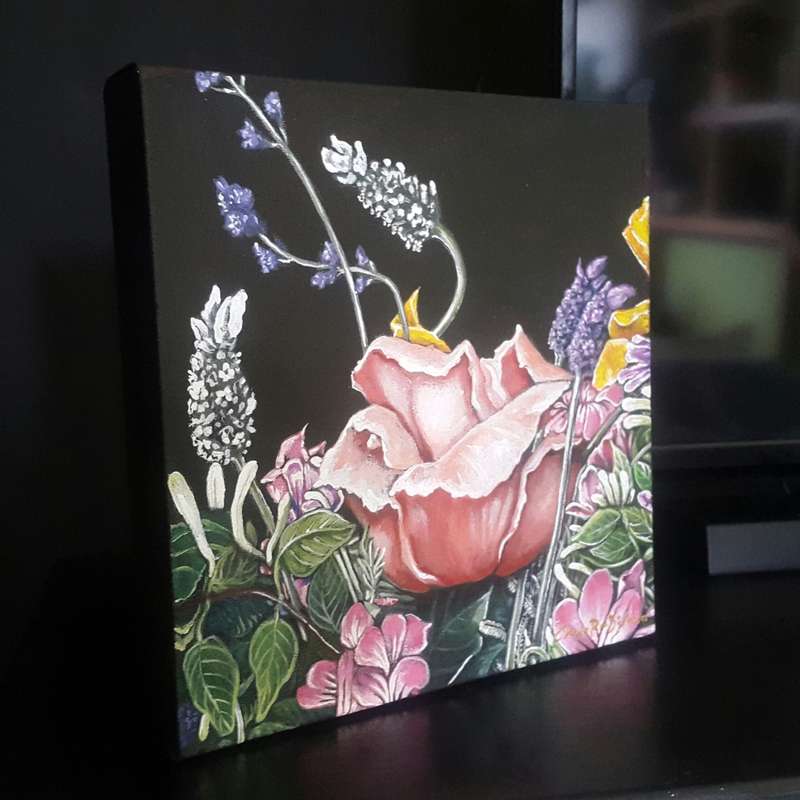 Botanical Rose Painting by SA Artist Cherie Roe Dirksen