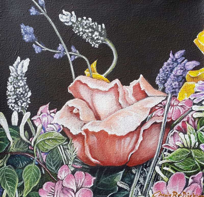 Botanical Rose Painting by SA Artist Cherie Roe Dirksen