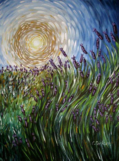 OVER 1 METER!!! 'LAVENDER IN MOTION' by Cherie Roe Dirksen --- ORIGINAL ACRYLIC --- 762 x 1015