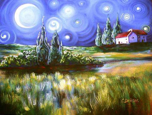 REDUCED PRICE --- OVER 1 METER!!! ~ 'COSMIC DANCE' by C. Roe Dirksen - ORIGINAL ACRYLIC - 1015 x 762