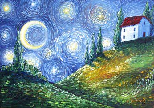 'LOOK TO THE STARS' --- Original Painting by Cherie Roe Dirksen --- 841 x 594