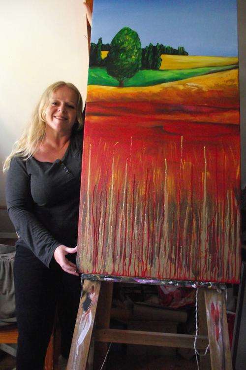OVER 1.2 METERS LONG --- 'LAYERED LANDSCAPE' by Cherie Roe Dirksen -- ORIGINAL ACRYLIC --1200 x 600