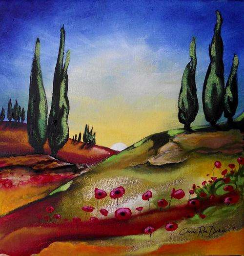 'Whimsical Landscape' --- Original Painting by SA artist, Cherie Roe Dirksen --- 305 x 305