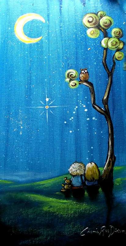 'WISHING TOGETHER' --- FREE P&P --- Original Painting by SA Artist, Cherie Roe Dirksen --- 255 x 510