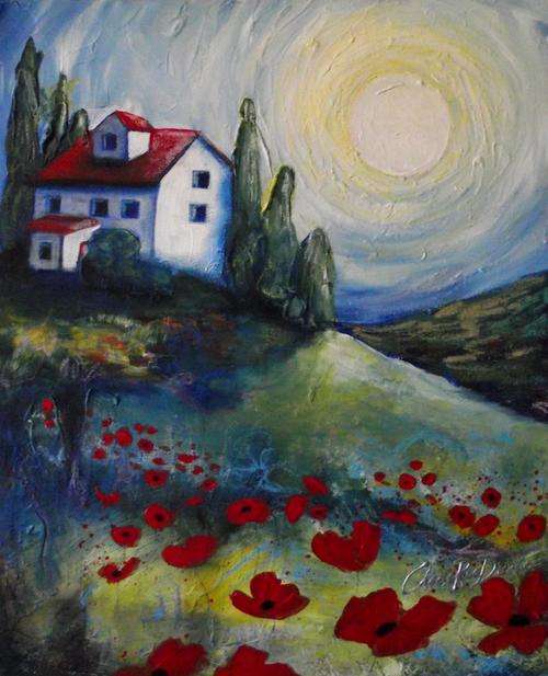 'SUMMER COUNTRY COTTAGE' --- FREE P&P --- Original Painting by SA artist --- 405 x 505