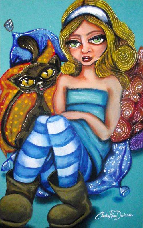 'ALICE IN UGG BOOTS'--- Original Oil Pastel Artwork by SA artist, Cherie Roe Dirksen --- 320 X 500