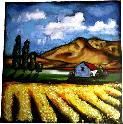 FREE COURIER!!! ---  'CANOLA FIELDS' --- Original Painting by SA Artist --- 355 x 355