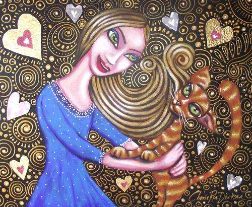 FREE COURIER -- "Playing with my Heart" Original Painting on Boxed Canvas by SA Artist --- 508 x 406