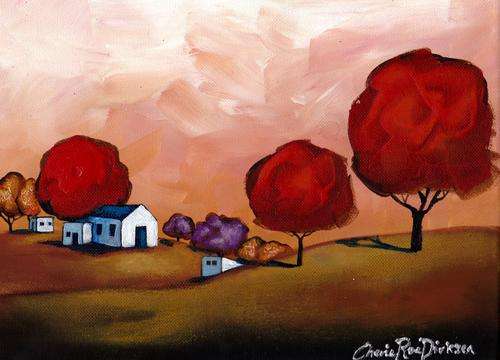 'Red Trees' --- Original Landscape Painting by SA Artist --- 220 x 300