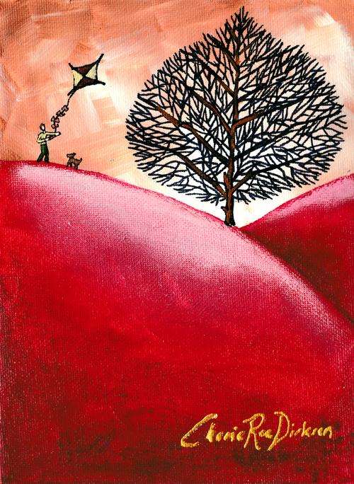 'KITE FLYING' - Original 'Miniature' Painting by SA Artist - 152 x 203 - Gallery Price: R450