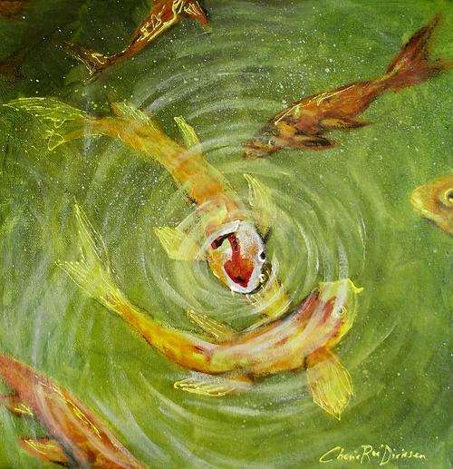 JANUARY CLEARANCE SALE --- 'KOI FISH POND II' --- Original Painting --- GALLERY PRICE: R1200