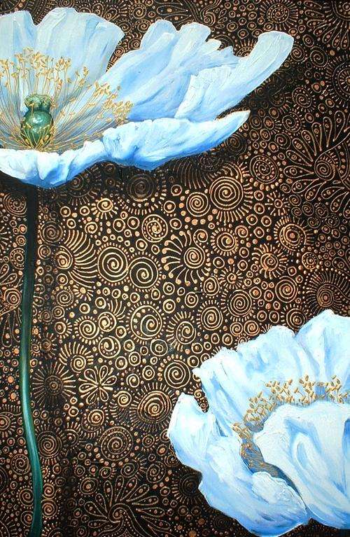 South African Artist, Cherie Dirksen - 'White Poppies'