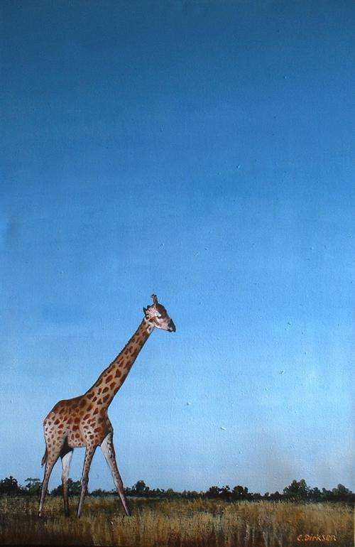 'GIRAFFE ON THE HORIZON' BY SOUTH AFRICAN ARTIST, CHERIE DIRKSEN