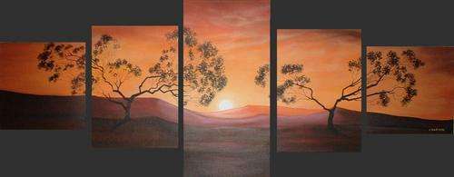 Cherie Dirksen original 5 panel painting 'African Sunrise'
