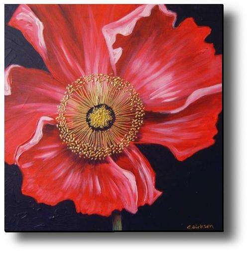 Cherie Dirksen Original - 'RED POPPY' - 405mm x 405mm