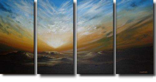 Cherie Dirksen Original - OVER 1 METRE LONG  - 'SUNRISE OVER MOUNTAIN RANGE' -  FREE COURIER!!!