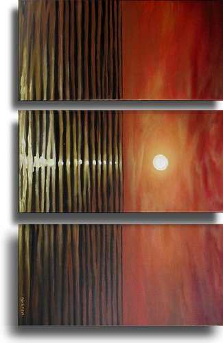 'MOONLIGHT SERENADE' --- LARGE 3 Panel Original Acrylic Painting by SA artist, Cherie Dirksen