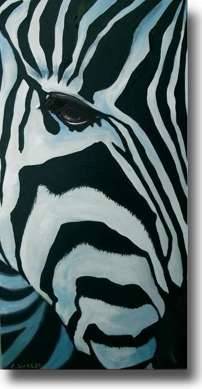 CHERIE DIRKSEN ORIGINAL ZEBRA PAINTING...
