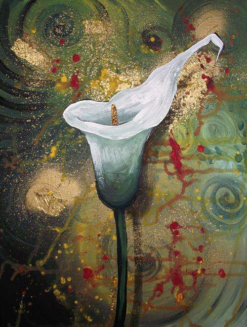 'ARUM LILY' ---  Original Acrylic Painting by SA artist, Cherie Dirksen