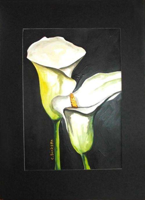 mounted white arum lilies by cherie dirksen