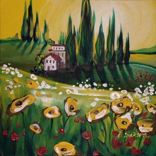 "COUNTRY LIVING" --- Original Painting by SA artist,  Cherie Roe Dirksen --- 255 x 255