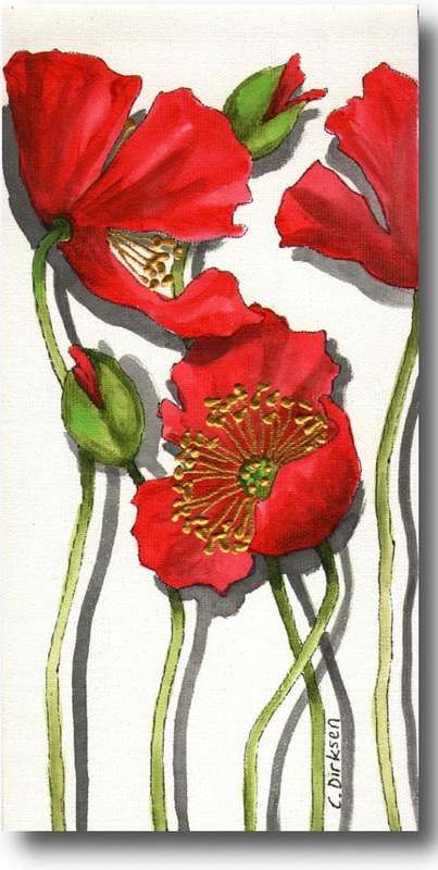 'RED POPPIES' --- THE GIFT OF ART THIS VALENTINES DAY --- Original Painting