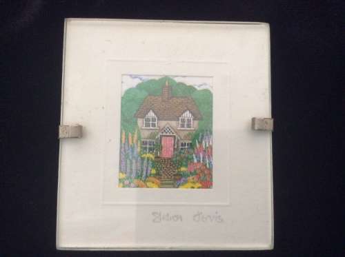 Set of 4 Miniature Sharon Jervis Watercolour Painting print plus Erna crown?