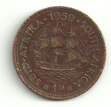 >>>1959 - 1d - Elizabeth 11 Regina - 1959 <<<