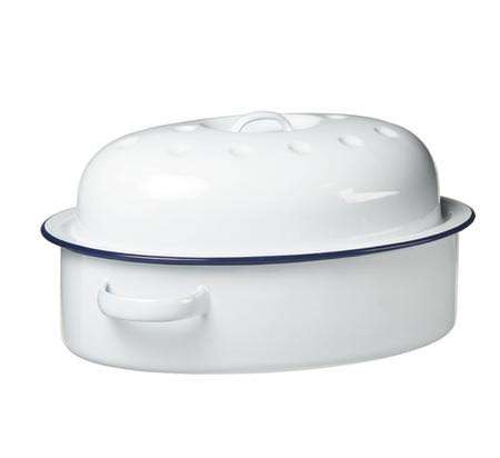 Enamel Ware Dish with lid 30cm
