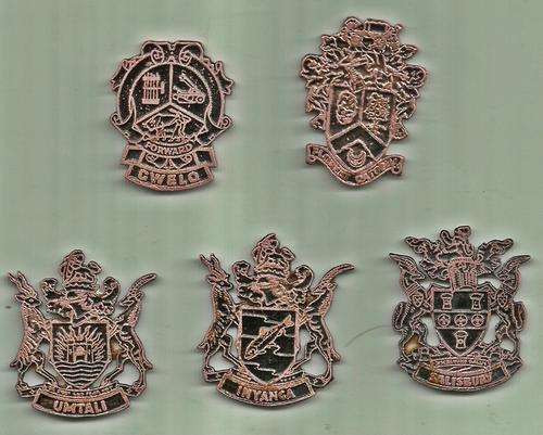 Rhodesian Town Badges. x 5