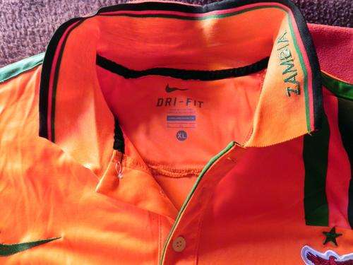 Zambia Foot Ball team Supporters Tee Shirt. With Collar. Brand New
