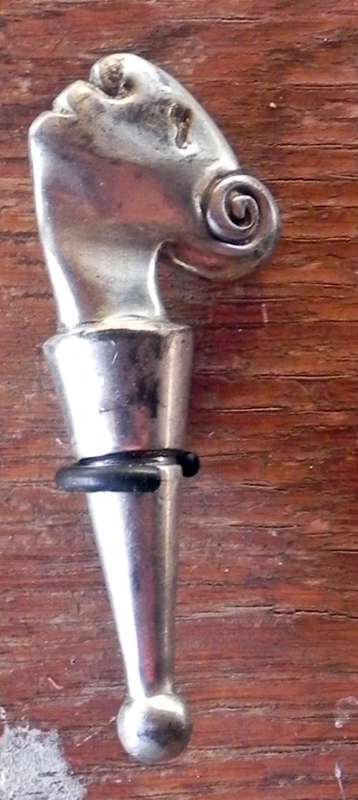 Carol Boyes. Pewter/steel Bottle stopper (head)