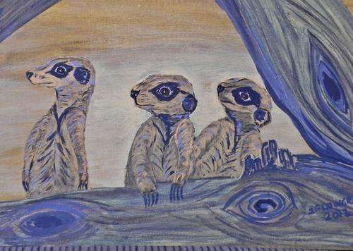 Meercats art by Jane Flowers south africa