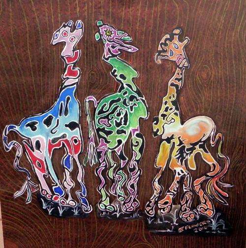 Cool Funky Giraffe. 600x600. By Jane Flowers