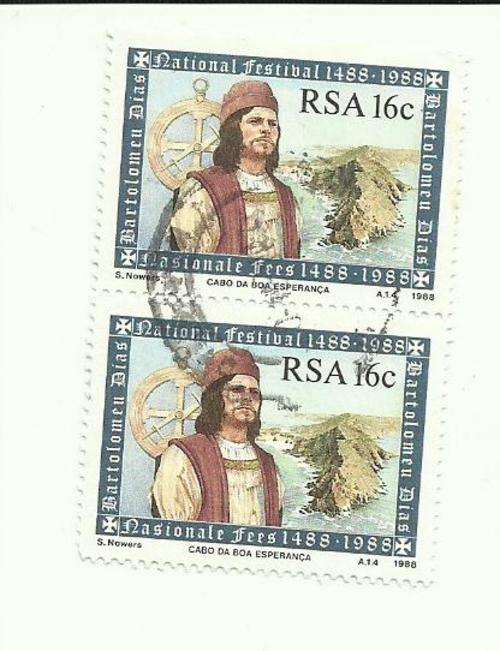 South Africa 1988 Anniv.Dias. 16c pair used. Not hinged