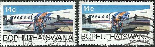 Bophuthatswana 1986   airways 14c used 2 stamps