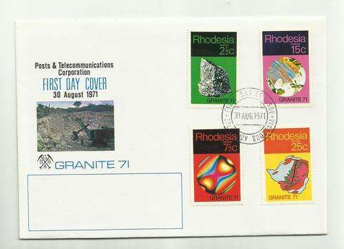 Rhodesia Aug 1971 FDC Granite set on pictorial cover