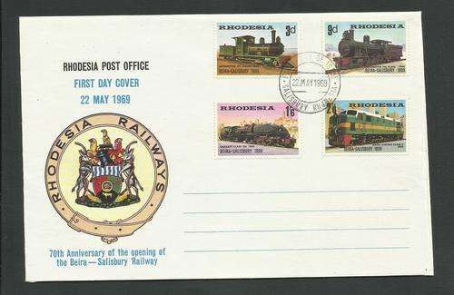 Rhodesia 22 May 1969 FDC Rhodesian Railways 3d to 2/6d