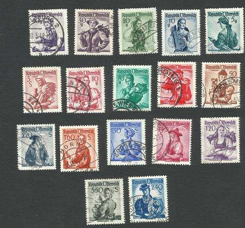 Austria 1958 National costumes set 5g to 350s (17 stamps)