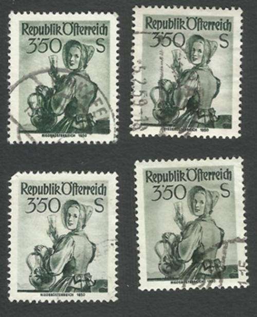 Austria 1958 National Costumes 350S 4 stamps used