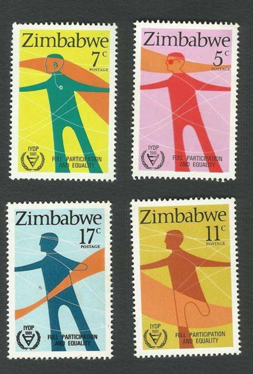 Zimbabwe 1981 Int Year  Disabled Persons full set 4 values  MNH