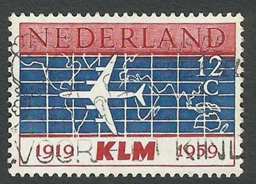 Netherlands 1959 The 40th Anniversary of KLM 12c used. Hinge mark