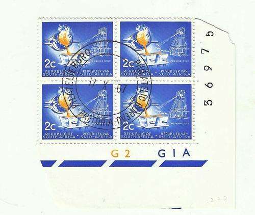 South Africa 1967 2c Control Block of 4.