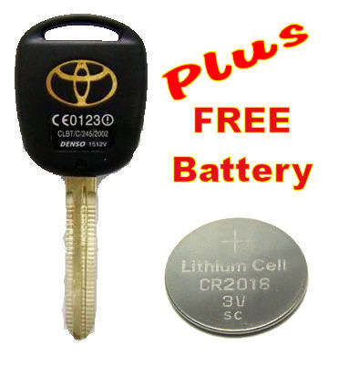 Toyota 2 Button Replacement key with Casing for Camry - Corolla - RunX + Free Battery