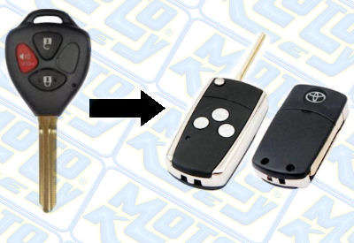 Toyota 3 Button Chrome Flip key Casing for Hilux / Fortuner / Quantum  - 5 X Stronger than OEM